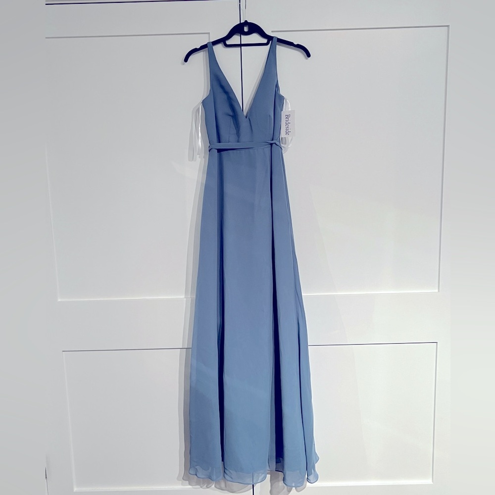Brideside Ariana Moonstone Bridesmaid Long Dress Slit Women's size 2
